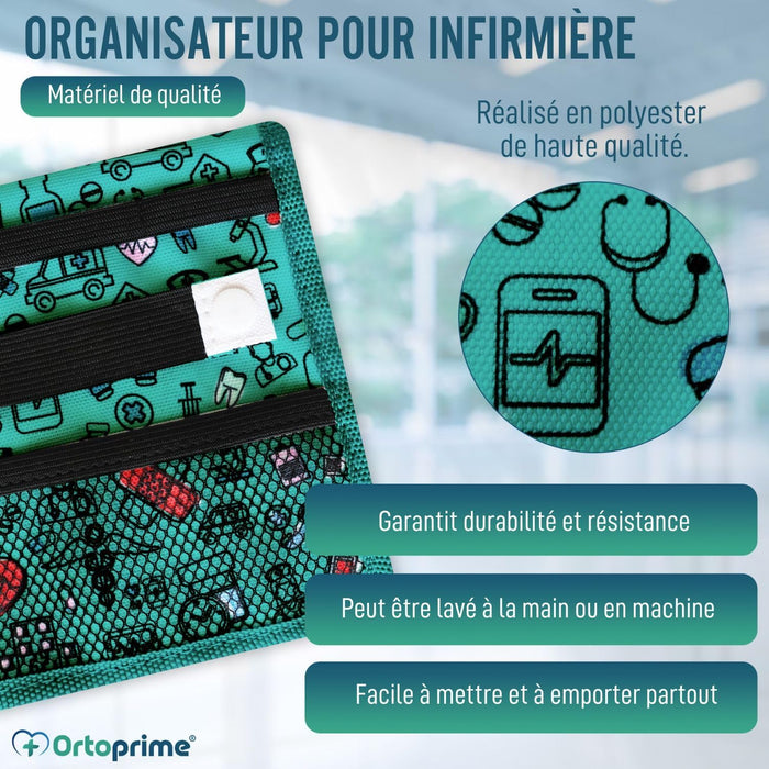 Pochette de Poche Infirmière avec Compartiments Multiples et Bouton