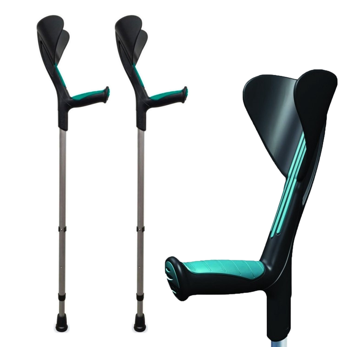 Canne Anglaise Réglable Anatomique Verte | Pack de 2 unités
