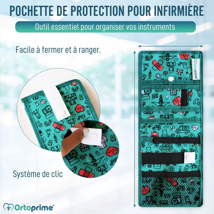 Pochette de Poche Infirmière avec Compartiments Multiples et Bouton