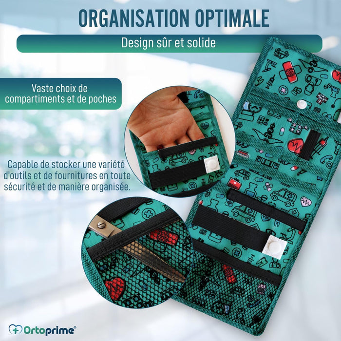 Pochette de Poche Infirmière avec Compartiments Multiples et Bouton