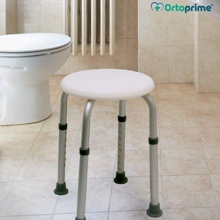 Pack Tabouret de Bain Rond + Poignée de Douche à Système de Succion