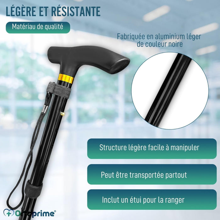 Bâton de Marche Extensible et Réglable en Hauteur | Noir