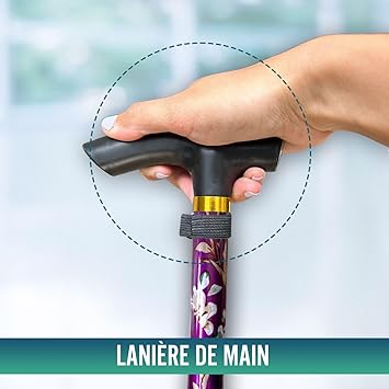 Canne de Marche Extensible 5 Positions | Motif floral