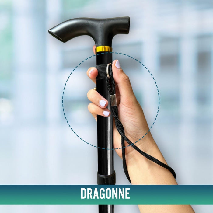Bâton de Marche Extensible et Réglable en Hauteur | Noir