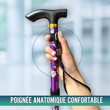 Canne de Marche Extensible 5 Positions | Motif floral