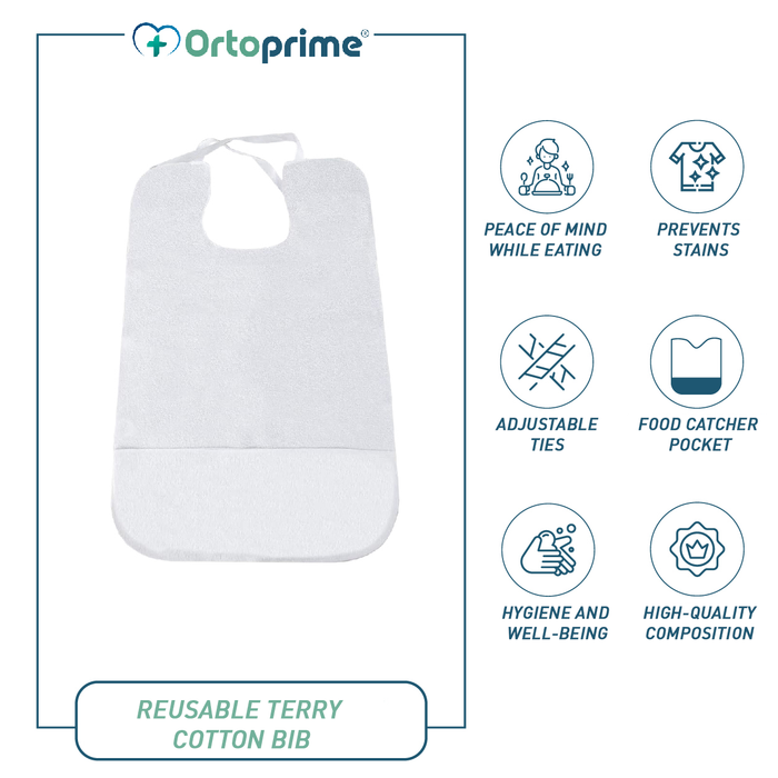 Bavoir Adulte Imperméable en éponge | Pack de 5 unités