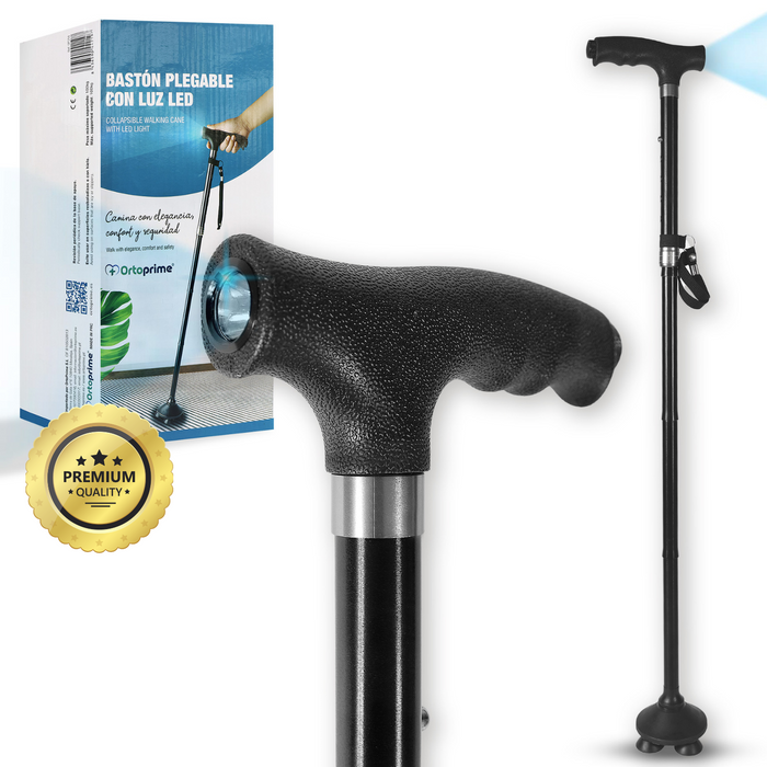 Canne Pliante Extensible pour Seniors avec Lumière