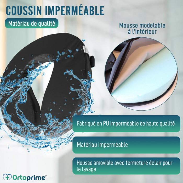 Coussin de Toilette Rembourré avec Housse Amovible et Bandes de Fixation