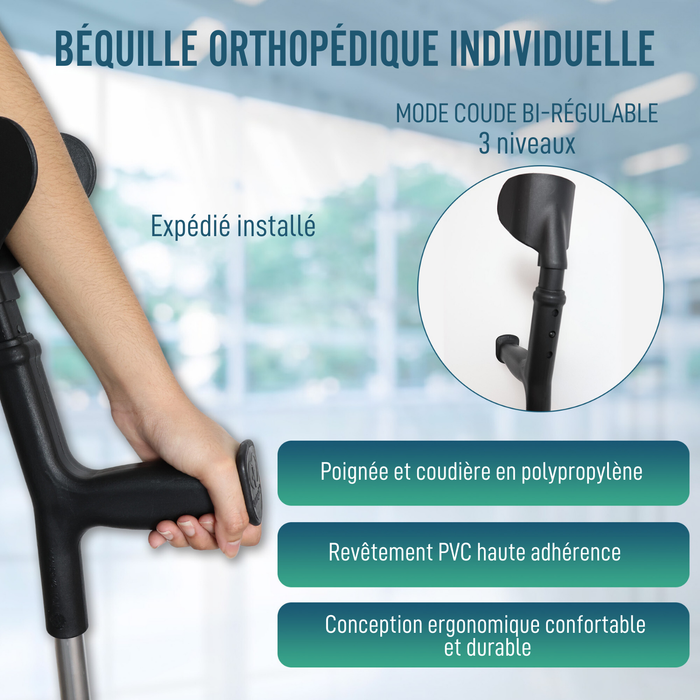 Béquille Orthopédique Réglable en Hauteur | Ergonomique
