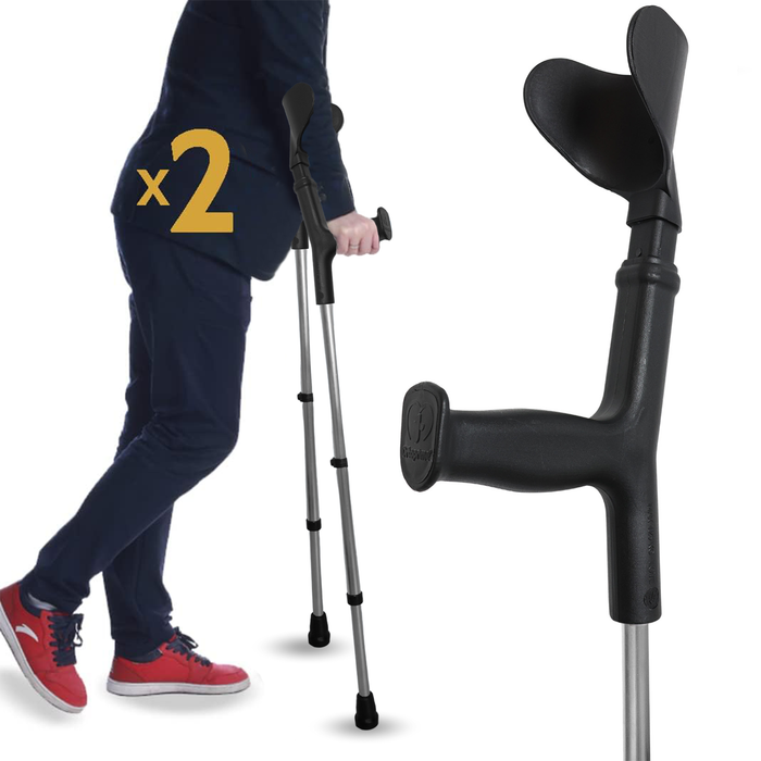 Pack 2 Béquilles Orthopédiques Ajustables | Canne anglaise Duo