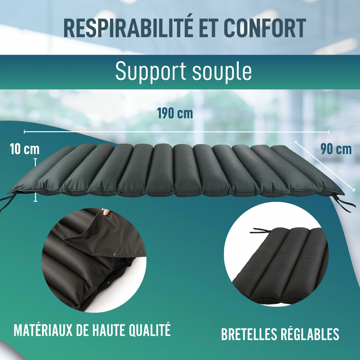 Matelas Anti-escarres 90x190x10cm | 12 Cellules Anti-escarres
