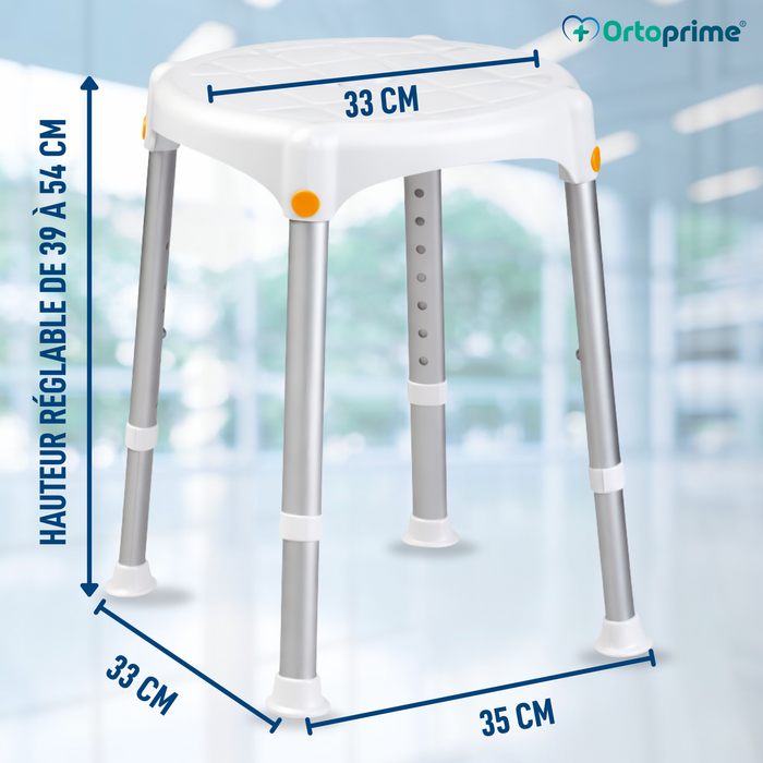 Tabouret de Douche Rond Réglable en Hauteur | Démontable