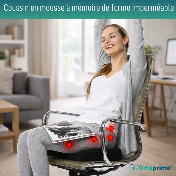 Coussin Antiescarres Viscoélastique pour Coccyx 60kg/m3