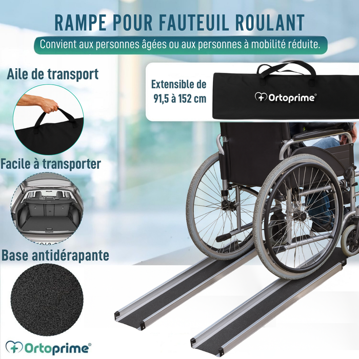 Rampes Télescopiques pour Fauteuil Roulant 270kg | Résistantes
