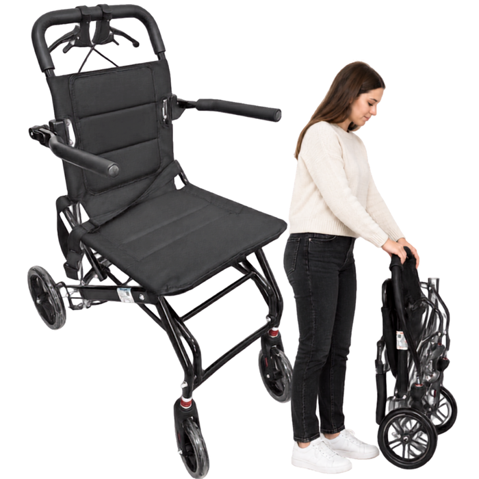 Fauteuil Roulant de Transfert Léger Pliant avec Freins