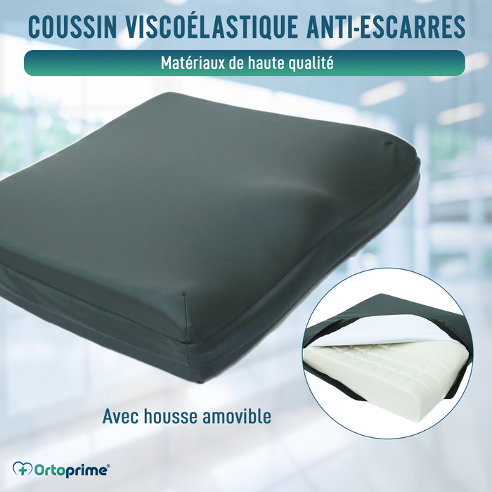Coussin Antiescarres Anatomique Carré Viscoélastique | Effet Mémoire