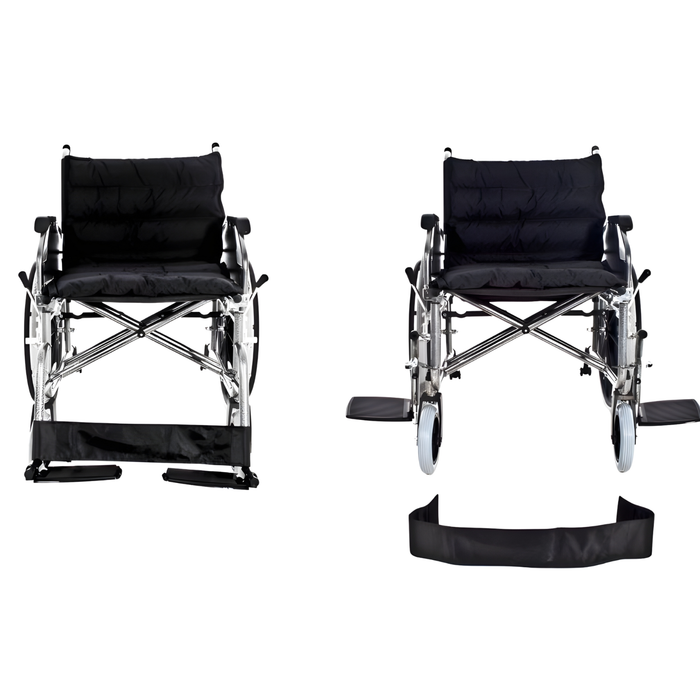 Fauteuil Roulant Pliante en Acier | Largeur Spéciale XXL