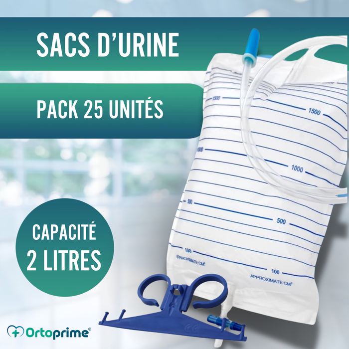 Sacs à Urine 2L Homme et Femme | Pack de 25 Unités