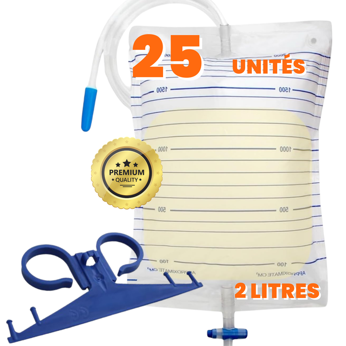 Sacs à Urine 2L Homme et Femme | Pack de 25 Unités