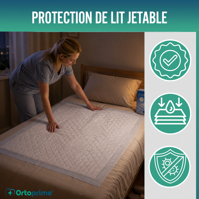 Protège-matelas Jetable super Absorbant avec Voile | 90x180