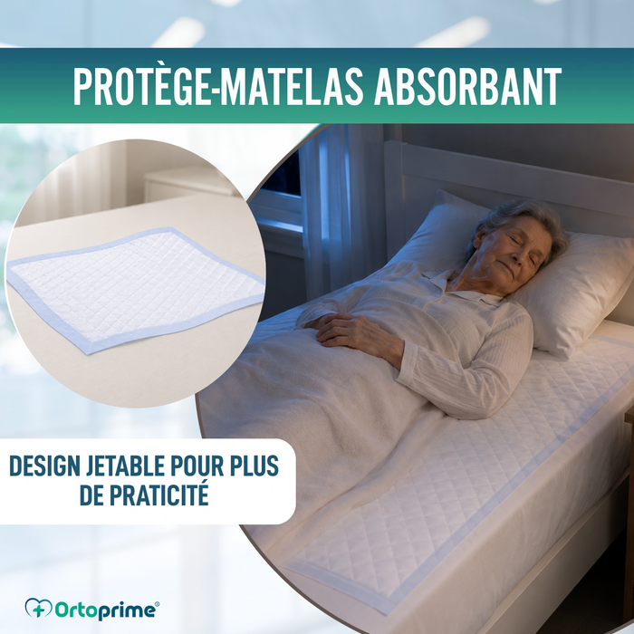 Protège-matelas Jetable super Absorbant avec Voile | 90x180
