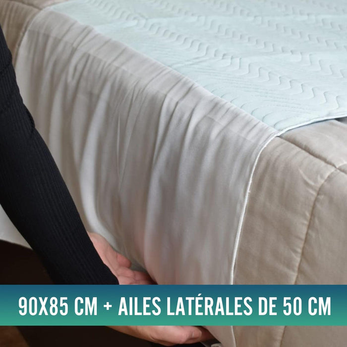 PACK 2 Protège-matelas Absorbants Écologiques Lavables Lit 90cm 3,15 Litres/m2