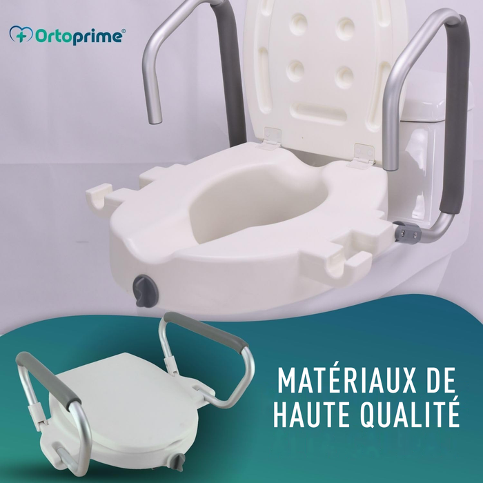 Rehausseur WC 12 cm avec Accoudoirs Rabattables