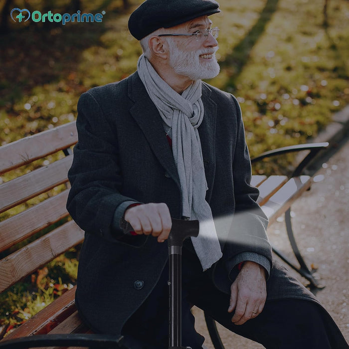 Canne Pliante Extensible pour Seniors avec Lumière
