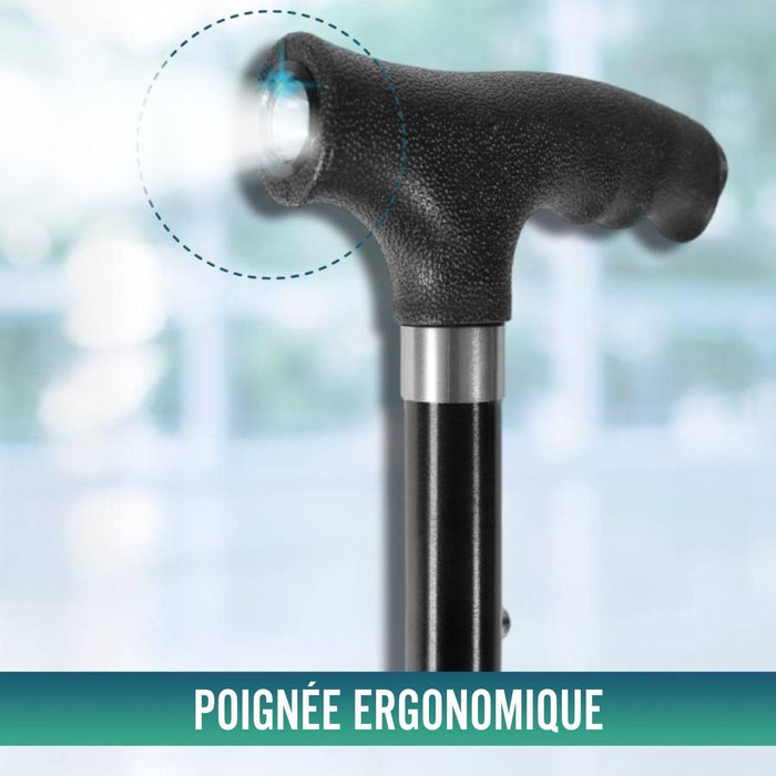 Canne Pliante Extensible pour Seniors avec Lumière