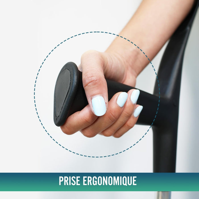 Béquilles en aluminium réglables pour adultes | Pack de 2 unités