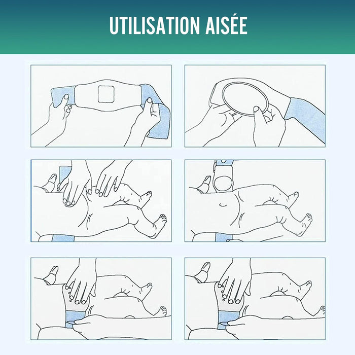 Ceinture Hernie Ombilicale pour Bébés avec 3 Coussinets