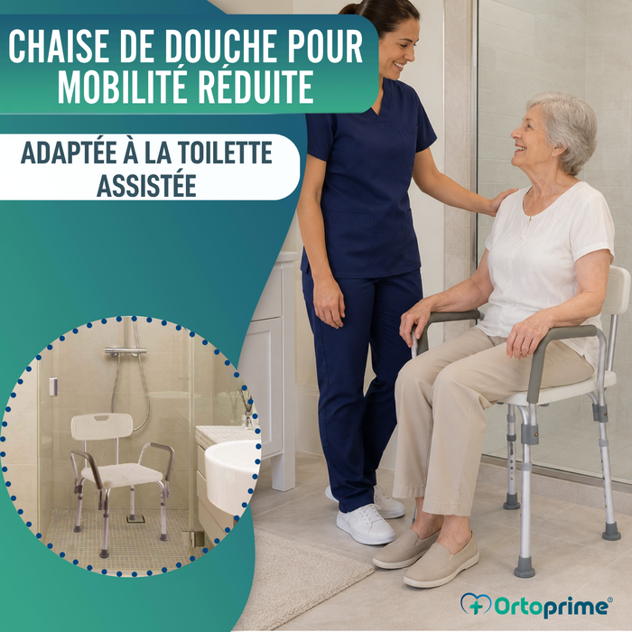 Chaise de Douche avec Accoudoirs Confort