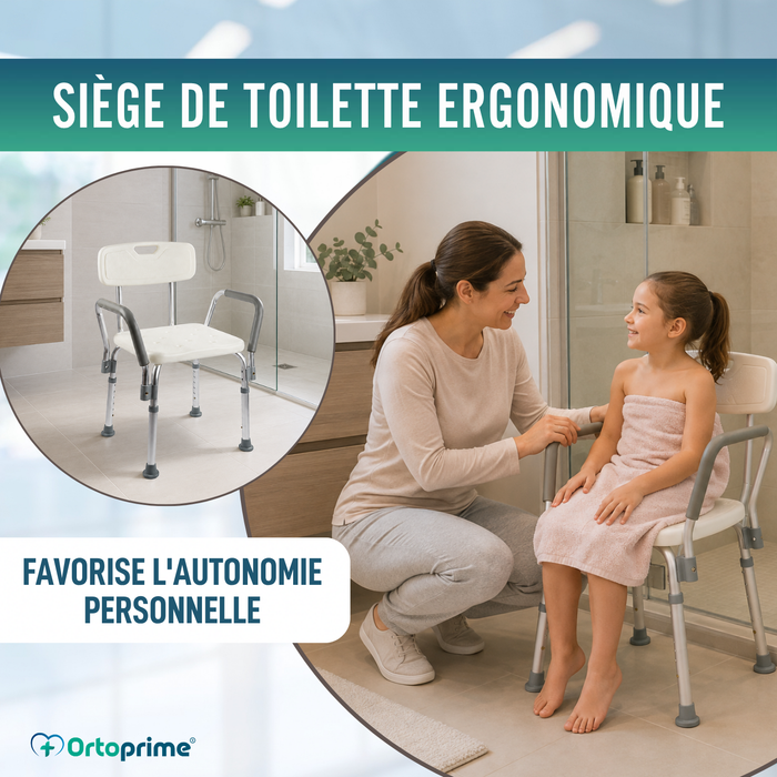 Chaise de Douche avec Accoudoirs Confort