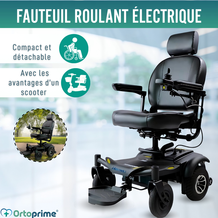 Chaise Roulante Électrique Démontable avec Joystick Digital