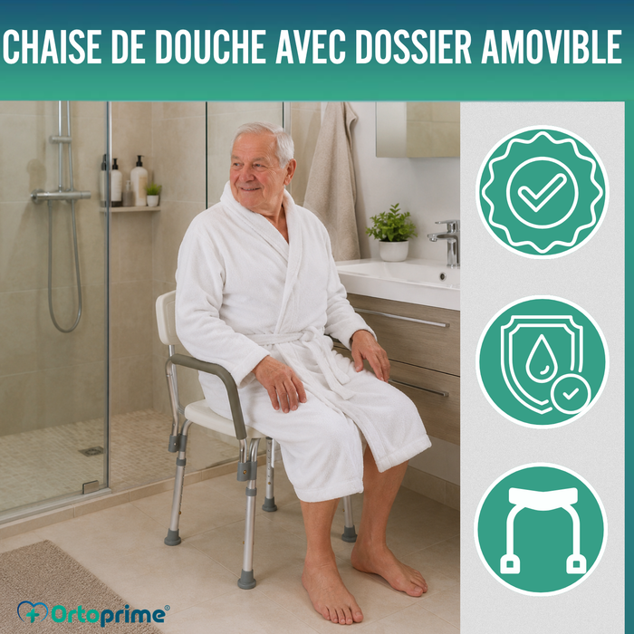 Chaise de Douche avec Accoudoirs Confort