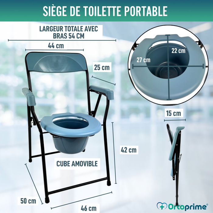 Chaise WC Pliable Seniors | Toilette Portative Adultes