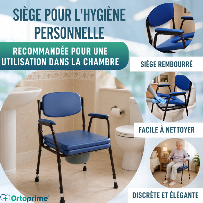 Chaise WC Rembourrée avec Toilette Portable