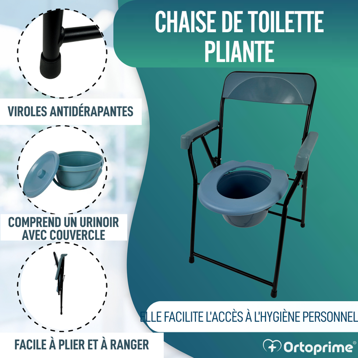 Chaise WC Pliable Seniors | Toilette Portative Adultes