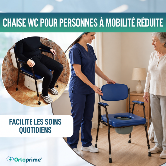 Chaise WC Rembourrée avec Toilette Portable