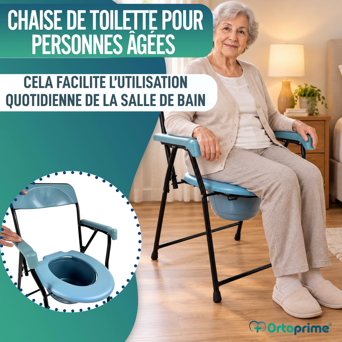 Chaise WC Pliable Seniors | Toilette Portative Adultes