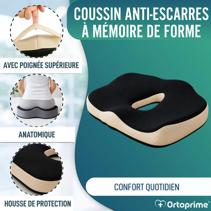 Coussin Ergonomique en Mousse à Mémoire avec Trou pour le Coccyx | Confort