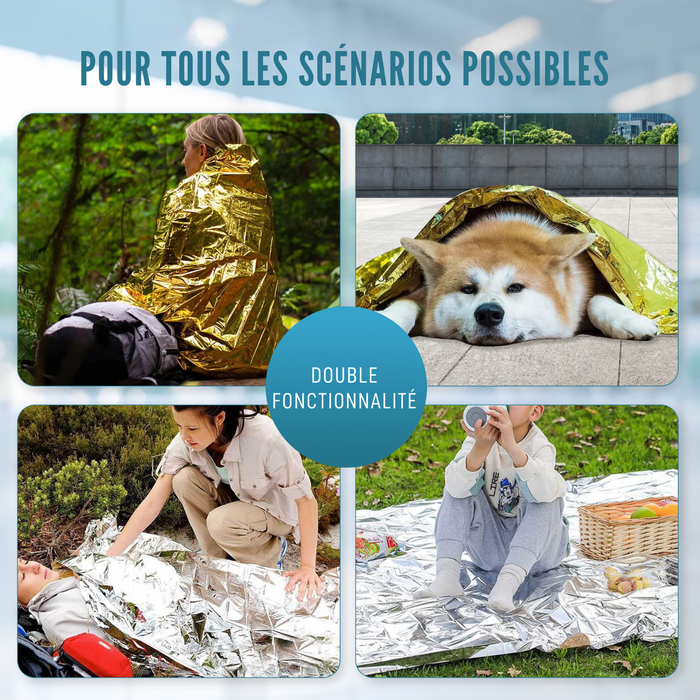 Couverture Thermique d'Urgence et de Survie | Pack x5 Uds