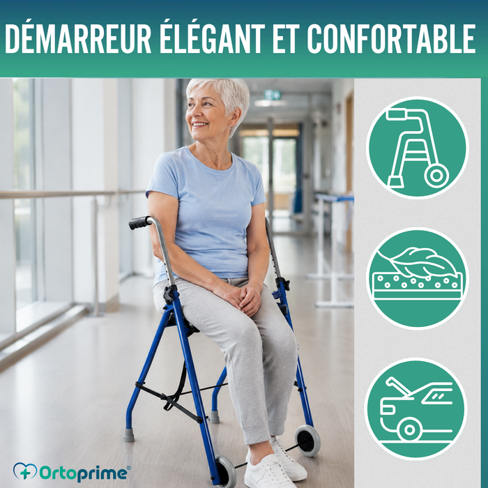 Rollator pour Personnes Âgées 2 Roues | Rollators Pliables pour Adultes
