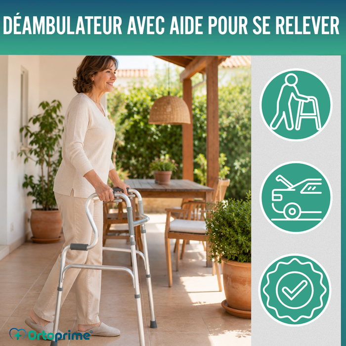 Déambulateur pour Adultes avec Incorporateur | en Aluminium Pliable