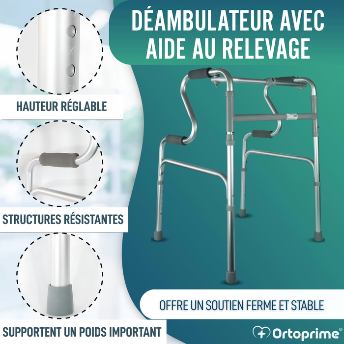 Déambulateur pour Adultes avec Incorporateur | en Aluminium Pliable