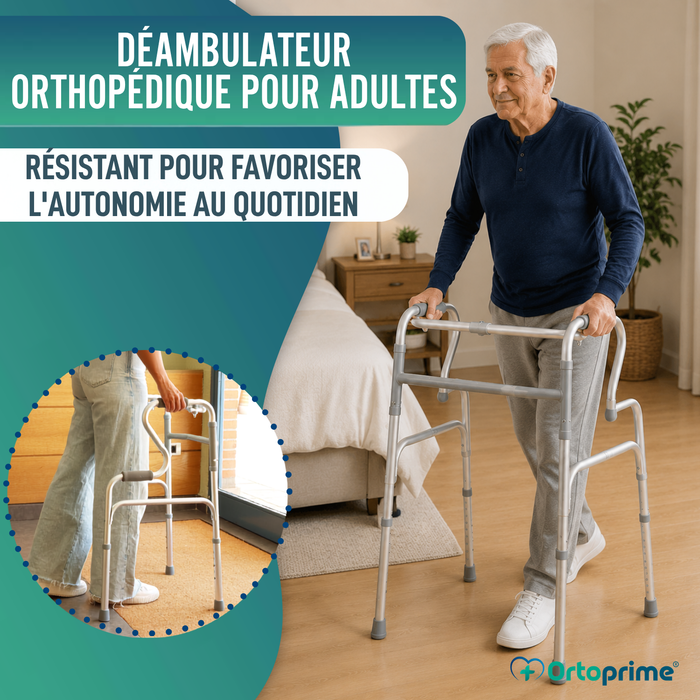 Déambulateur pour Adultes avec Incorporateur | en Aluminium Pliable