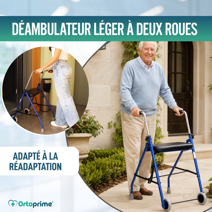 Rollator pour Personnes Âgées 2 Roues | Rollators Pliables pour Adultes
