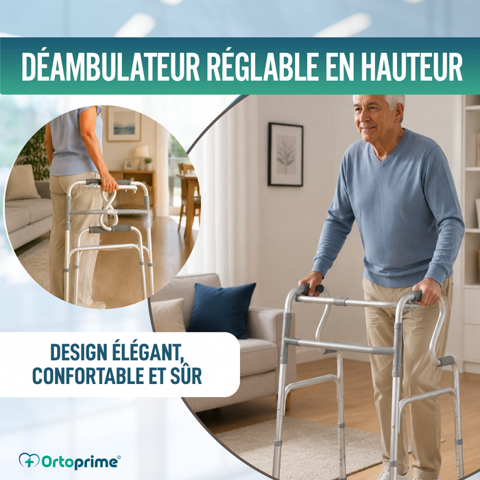 Déambulateur pour Adultes avec Incorporateur | en Aluminium Pliable
