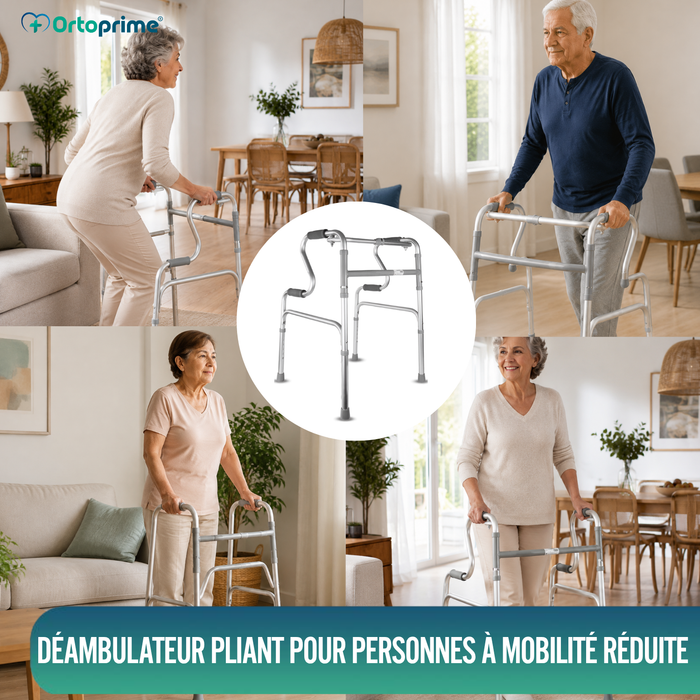 Déambulateur pour Adultes avec Incorporateur | en Aluminium Pliable