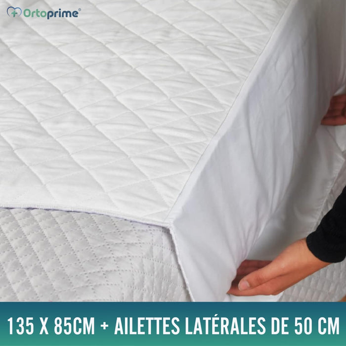 Protège-matelas Absorbant Réutilisable pour lit 135 cm, 4,65 litres/m²
